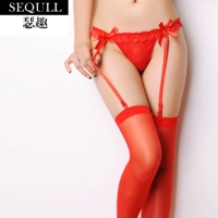 SEQULL gợi cảm quyến rũ nơ thắt nơ garter dài lưới vớ vớ thong garter set dây nịt móc tất