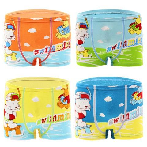 5 đóng gói boy phẳng góc chết quần lót dễ thương quần lót boy cartoon thở childrens đầu bốn-góc quần short.