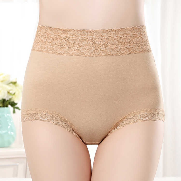 4 miếng quần lót lưng cao womens bụng đầy vải bông đánh dấu sự gia tăng dissoty quần đang ren phụ nữ tam giác.