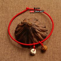 Hand-woven baby baby Dragon Boat Festival colorful red rope collar pig shock bone peach basket hand rope necklace hanging rope