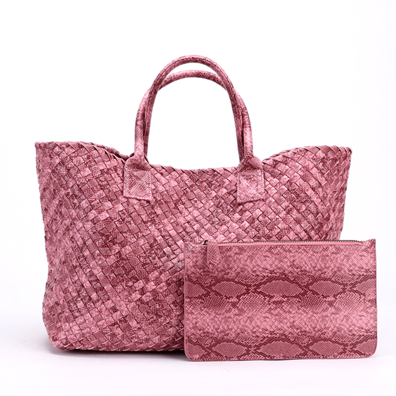 Light luxury snake pattern handbag 2022 new trendy European and American fashion stars with the same retro woven large capacity women's bag - Taobao