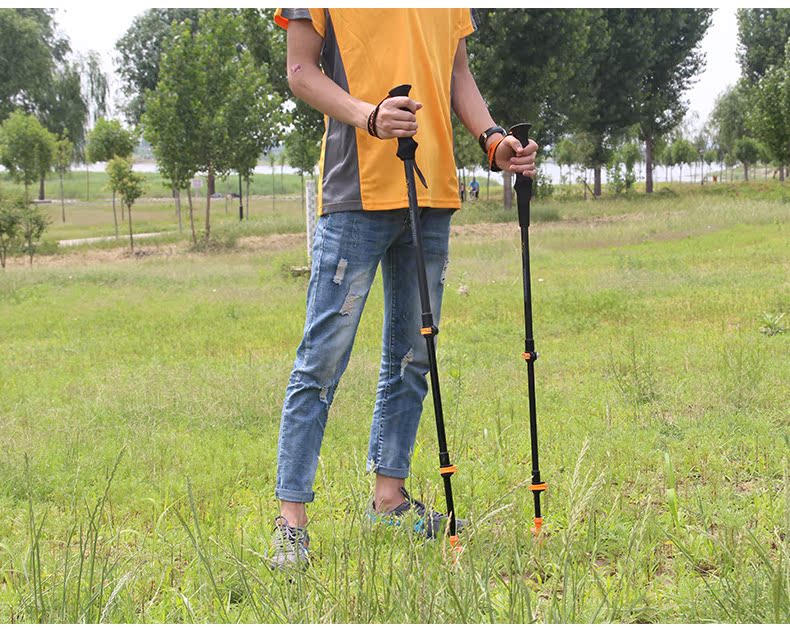 AceCamp Road khách hàng bên ngoài trekking cực đi bộ gậy siêu nhẹ có thể thu vào hợp kim nhôm ba phần khóa trekking cực nam gậy leo núi chính hãng
