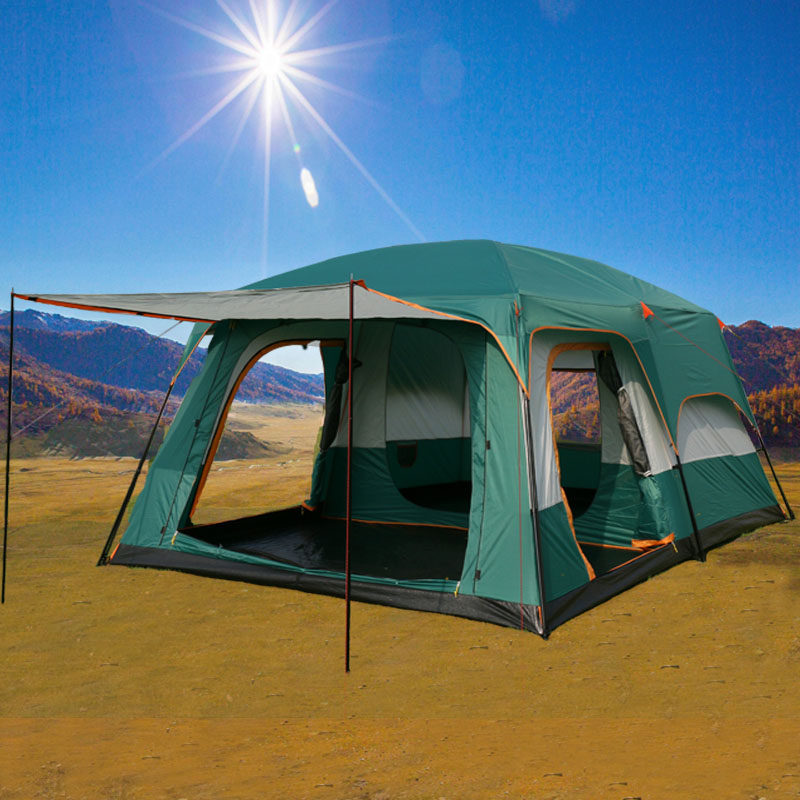 Camel outdoor large tent 8-10 people Rain-proof thickened Two rooms One hall 4 people 6 people camping Park tent Multi people