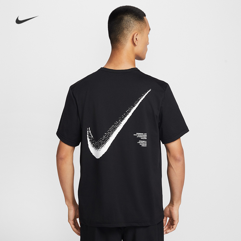 Nike/Nike Men's Sports Training Sun Protection Quick-Drying Large Hook Print Short-Sleeved T-Shirt If2198-010-486