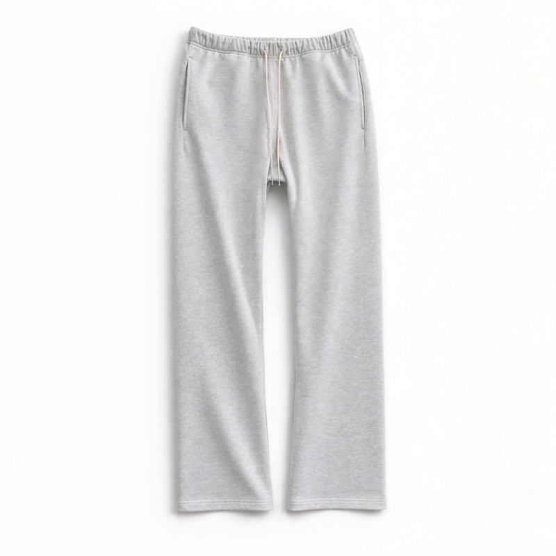 Laurel Emperor's Japanese Low-Stretch Slow-Woven Loop-Back Oatmeal Gray One-Piece Seamless Sports Pants