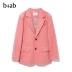b + ab phụ nữ phù hợp với áo khoác mùa thu thời trang giản dị hai nút trang trí túi F0157S - Business Suit Business Suit