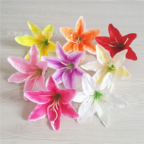 Lily flower flower flower head fake flower simulation wedding arch decoration silk flower single flower arrangement lily flower arrangement lily flower single flower