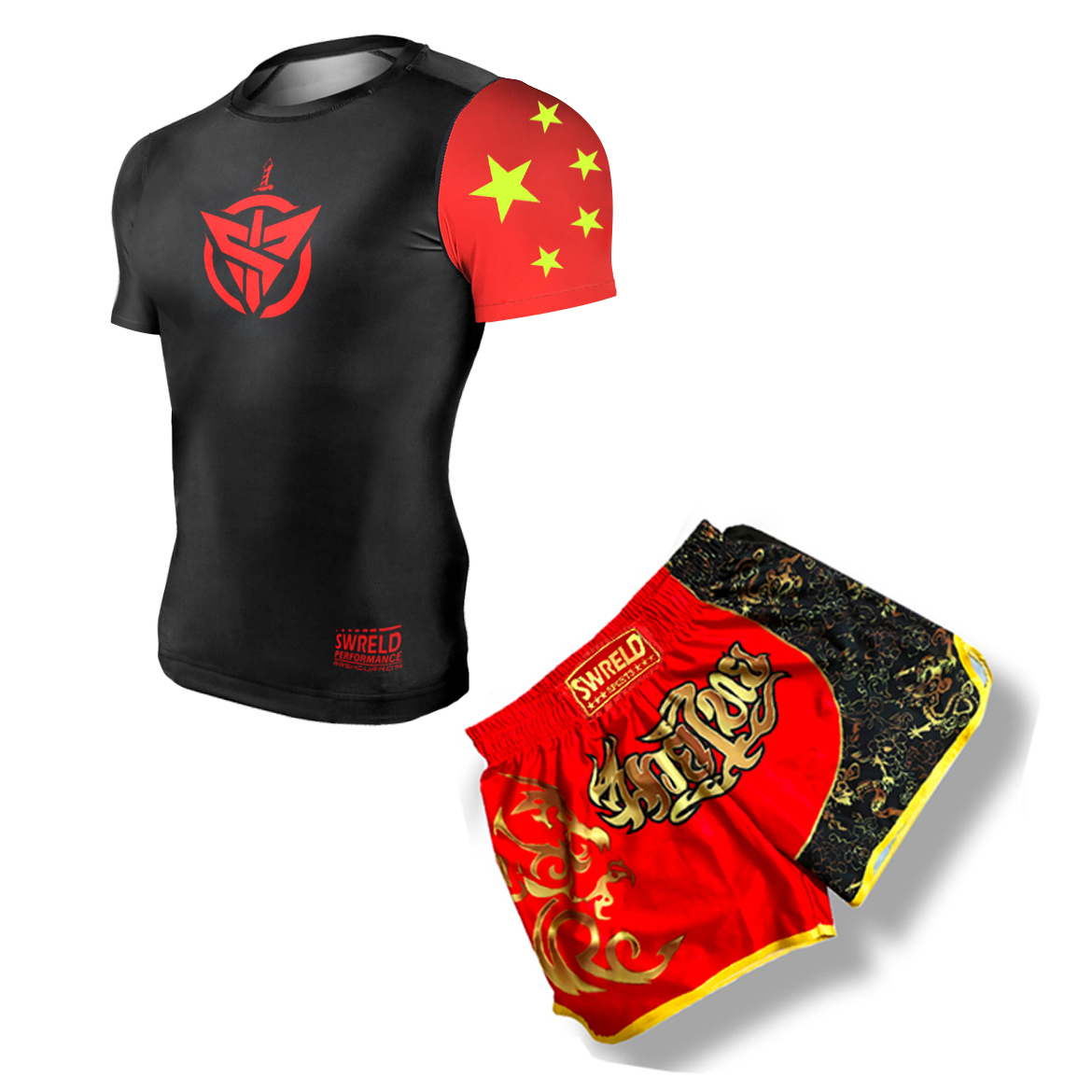 New sanda suit set Boxing boxing Muay Thai shorts clothing clothing training fighting martial arts children men and women