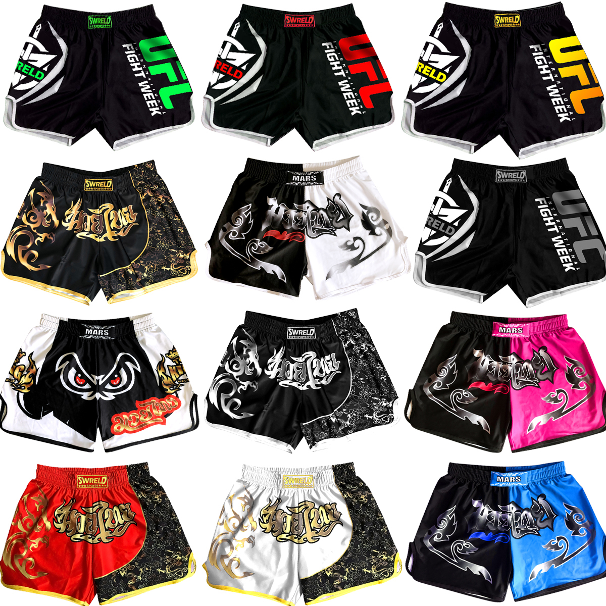 Muay Thai shorts men's and women's Sanda boxing fighting sports running fitness MMA quick dry basketball fighting training shorts