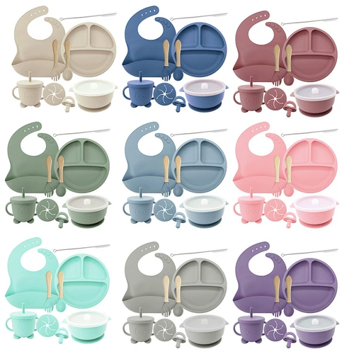 Силиконовая обеденная тарелка для кормления, детская посуда для прикорма, защита при падении