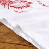 Китайский хлопковый Феникс, трендовая футболка, китайский стиль, короткий рукав, оверсайз, размер, с вышивкой, этнический стиль