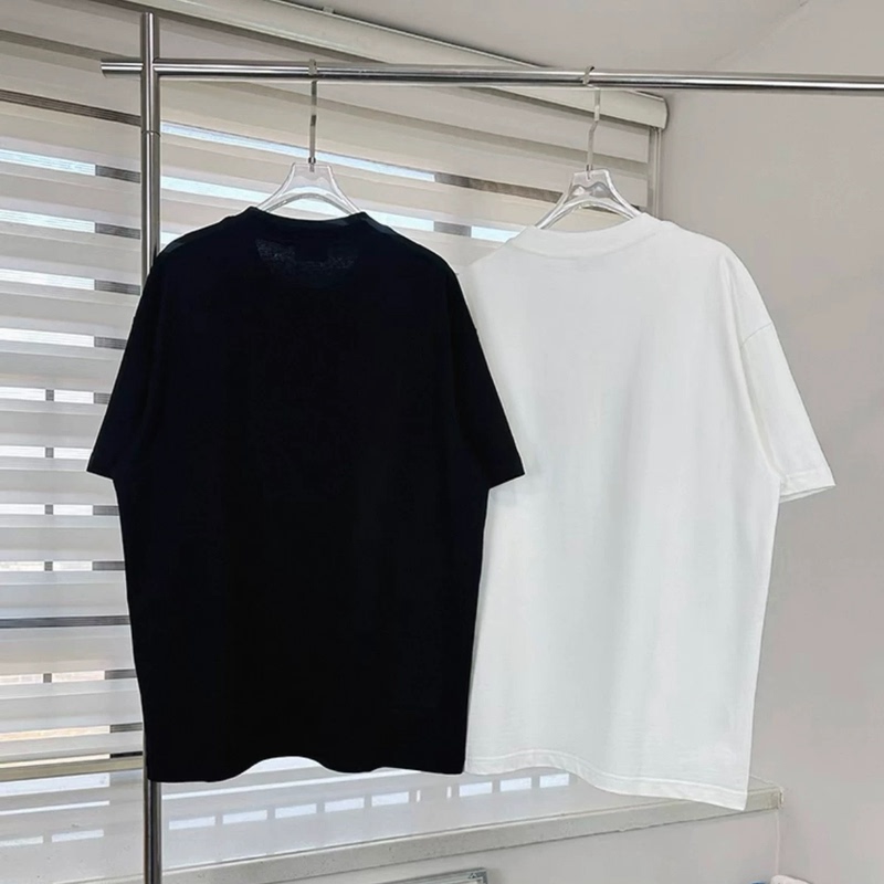 Aw King Basic Printed Logo Round Neck Short-Sleeved T-Shirt Loose Pure Cotton Heavyweight Top for Men and Women Aw Khgnn