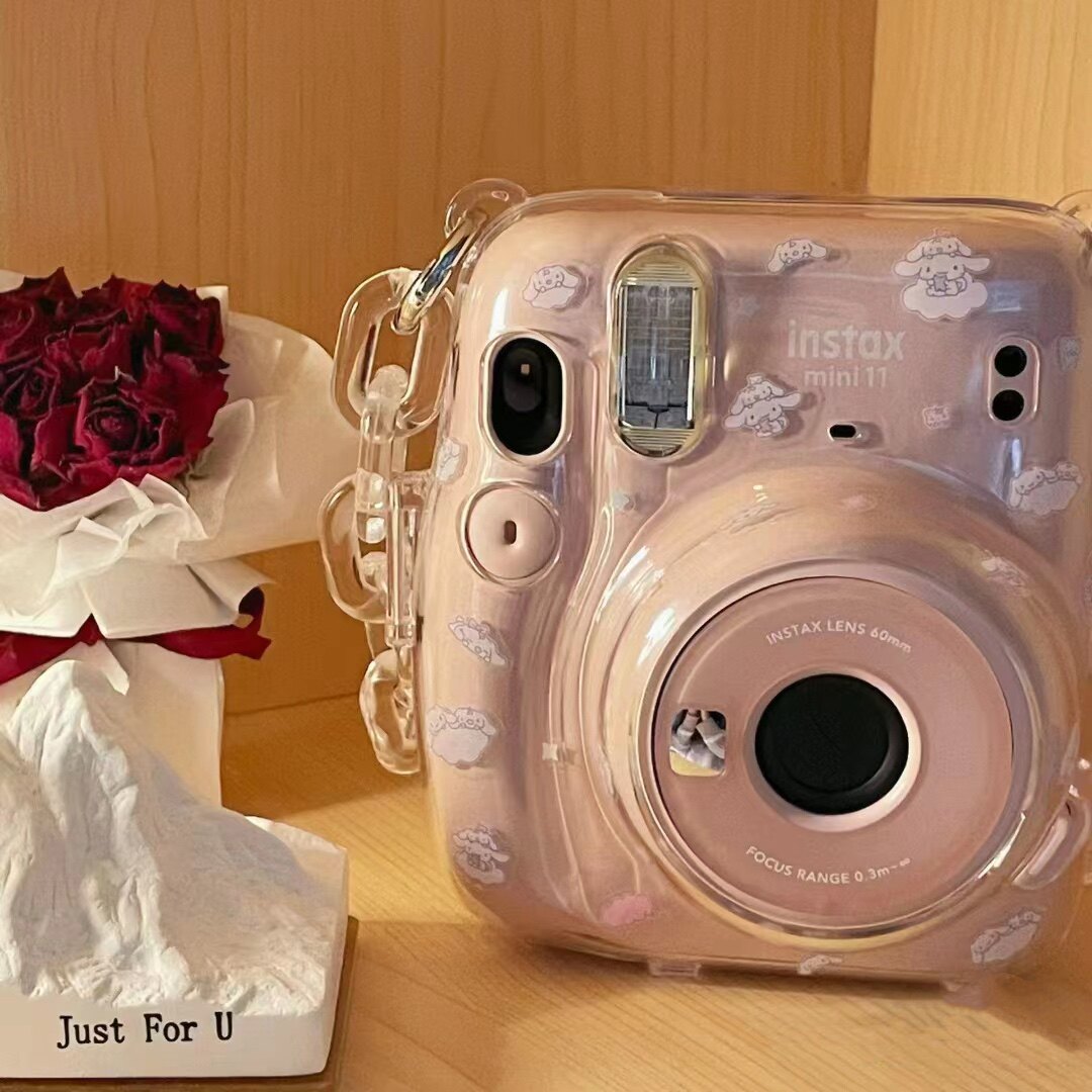 mini9 11 transparent crystal shell slapped with protective casing instax hard shell camera Aacrylic chain protective shell-Taobao