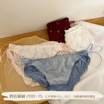 Japanese cute low waist breifs cotton girl sweet bow underwear soft girl strap breathable fat times