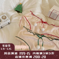 Christmas jingle love your heart clang Japanese sweet hair ball Cotton Girl low waist underwear