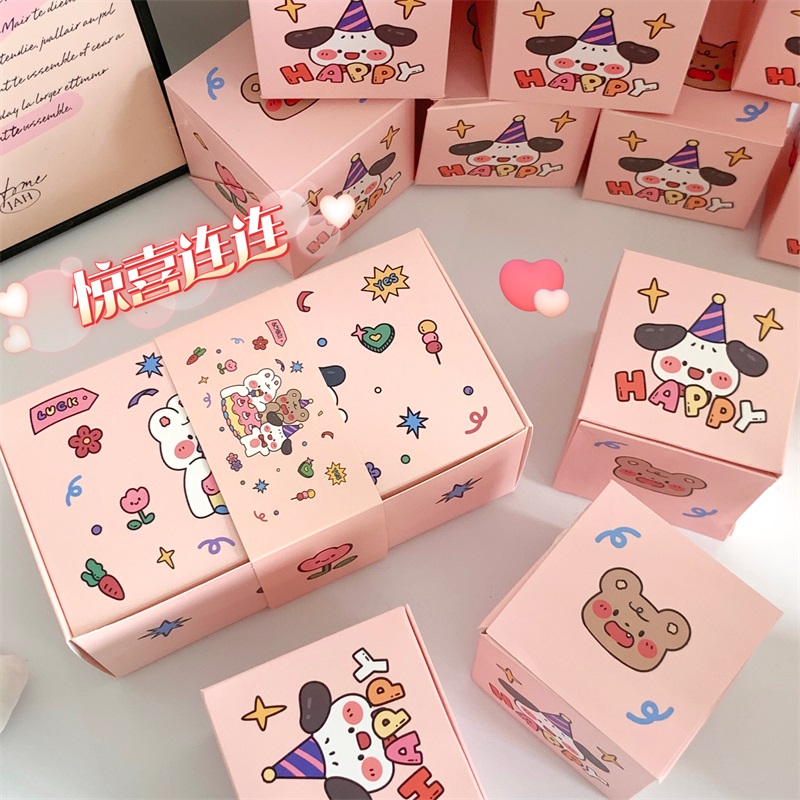 DIY ジャンピングボックス クリエイティブな新しいケーキ 家族の肖像画 バウンスボックス サプライズボックス 友達やガールフレンドに送るギフトボックス