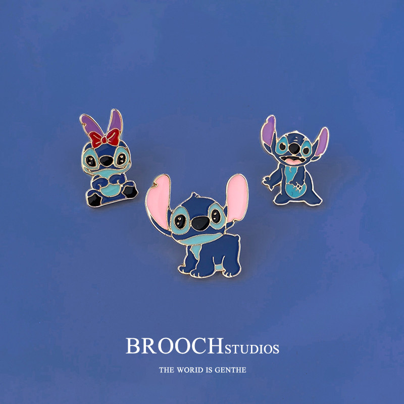 Shi Dizai Cute Couple Chest Pins-Chains Damp Personality Cartoon Pins Metal Badges Metal Badges Bag accessories Accessories Bag Pendant