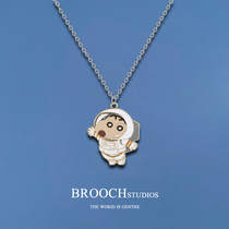Craypen Small New Astronaut Cartoon Necklace Couple Students Japan Japan Brief about personality 100 Ride Wee Clothing Wave Accessories