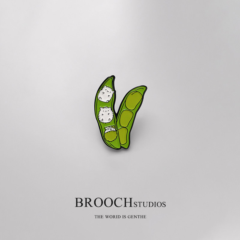BROOCH Green Pea Brock Needle 2020 New Tide Black Needle Fixed Clothes Lovely Reduce Artificial Machine