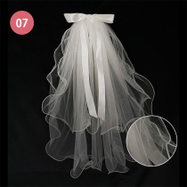 Wedding headdress 2021 New veil Super Xiansen bride French photo props wedding bow white yarn