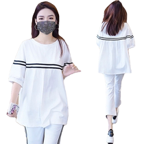 2024 new summer sportswear suit for women casual and fashionable plus size womens age-reducing two-piece set fashionable