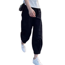 2024 new summer womens casual pants overalls thin nine-point pants popular pants harem pants ice silk harem