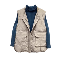2024 Autumn and Winter New Down Vest Womens Mid-Length French Retro Waistcoat Light Thin Outer Wear Vest Vest Jacket