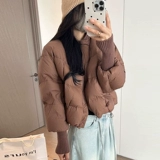 Белый зимний бейсбольный пуховик с пухом, куртка, 2025 года, свободный крой, подходит для подростков