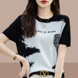 Летняя трикотажная футболка, европейский стиль, в западном стиле, свободный крой