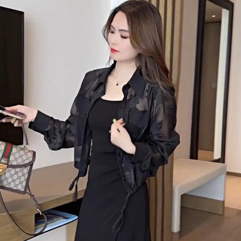 Yozgi moda uzun yengli ko'ylak, ko'ylak, kardigan, quyoshdan himoya qiluvchi, yuqori sifatli uslub