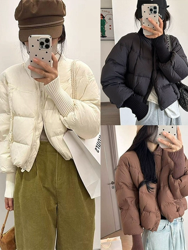 Белый зимний пуховик, бейсбольная куртка для отдыха, 2025 года, оверсайз