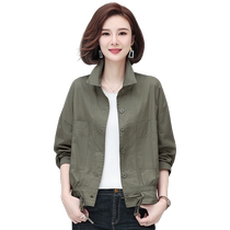 2024 Spring and Autumn New Short Jacket Womens Casual Jacket Cardigan Loose Age-Reducing Small Baseball Uniform Top