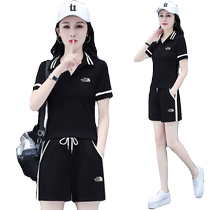 Sportswear Casual Fashion Suit Womens Summer Wear 2024 This Years New Style Fashionable Age-Reducing Internet Celebrity Two-piece Shorts