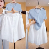 Летние штаны, шорты для отдыха, высокая талия, А-силуэт