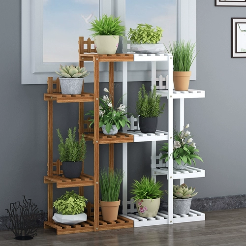 Цветочная стойка твердая древесина анти -коррозионная комната провинция Пространство наружные балконы растения устанавливают материалы