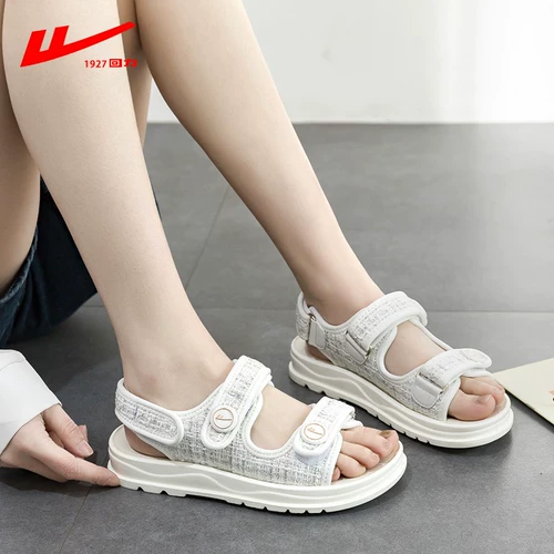 Warrior, сандалии, летняя обувь, нескользящие спортивные модные пляжные слайдеры, в стиле Шанель, мягкая подошва