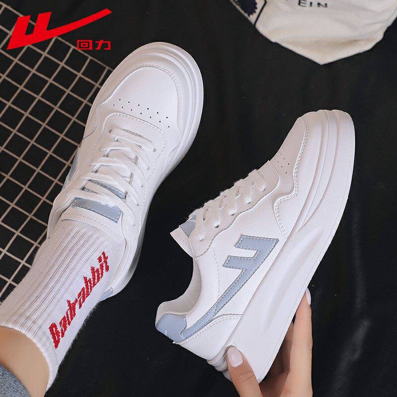 Small white shoes female spring new thick sole leather pine shoes cherry blossom breathable air force 1 plate shoes woman