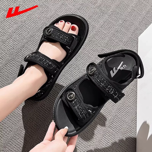 Warrior, сандалии, летняя обувь, нескользящие спортивные модные пляжные слайдеры, в стиле Шанель, мягкая подошва