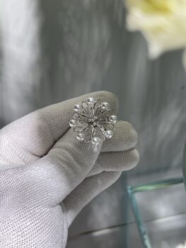 Japanese finished product fireworks 4.5 5mm akoya multi-bead ring 18k natural diamond inlaid