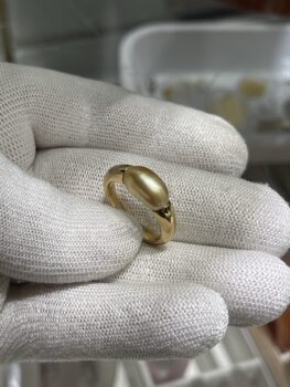 Super full, simple plain gold antique jewelry with a visual point of 7.17mm thick gold gold bead keshi ring