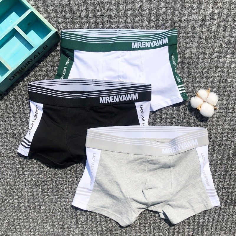 Pure Cotton Men's Pants Men's Flat Corner Pants Young Guys Summer Personality Students Men's Sexy Four-corner Pants Head Summer