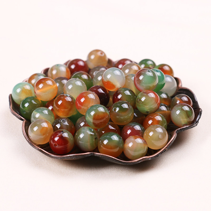 Colorful agate loose beads hand-beaded hand beaded crystal bracelet with beads DIY jewelry accessories weaving materials