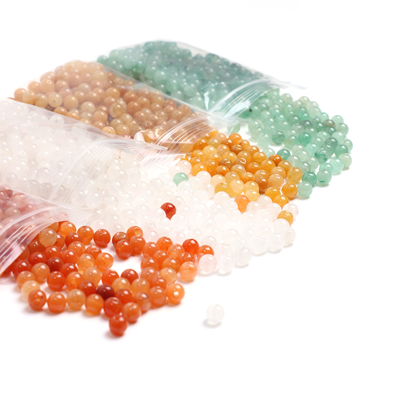 East Ling Jade 7mm Beads Loose Bead Small Holes Handmade String Beads Handmade Necklace Hand Strings Accessories Beads DIY Ornament Accessories Material