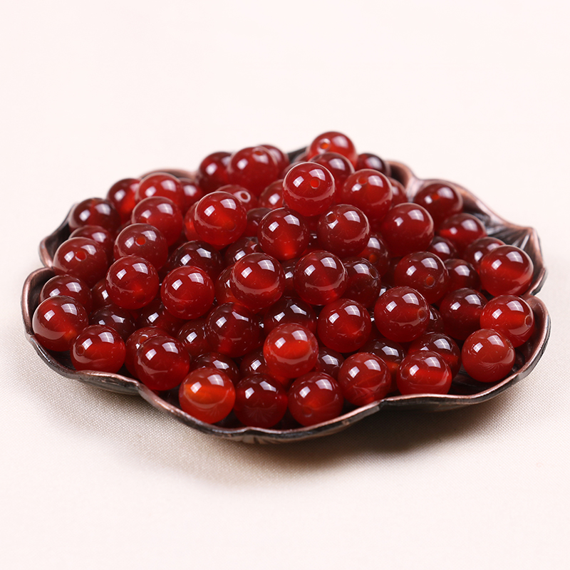 Gold Quanhua Red Manau Loose Beads Handmade Beads Handmade Beads Crystal Handstring Accessories Beads DIY Ornament Accessories Material