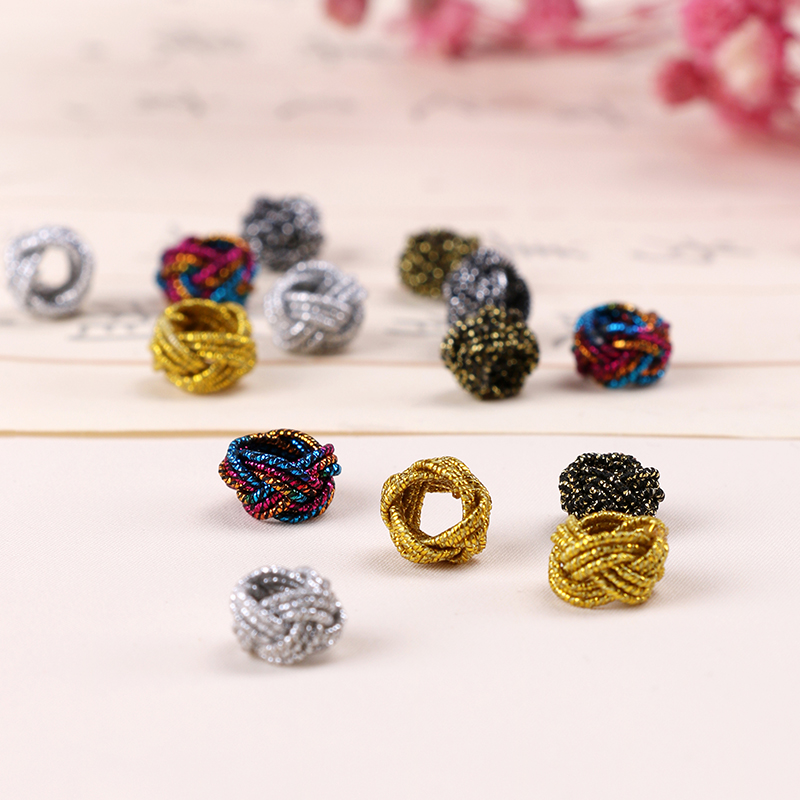 Gold Silver Color Pineapple Buckle 3 Layers Coil Handwoven Bracelet Necklace Necklace Pinewood Knot Ornament Accessories Line Ball Diy Material-Taobao