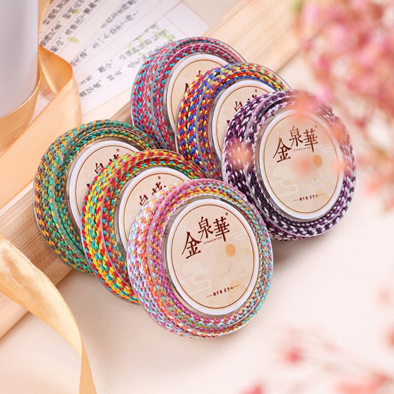 72 Number of four strands Dyeing Jade Thread Woven Bracelet Five Colorful Gradual Layers Hand-made Woven Rope by hand chrope line diy material