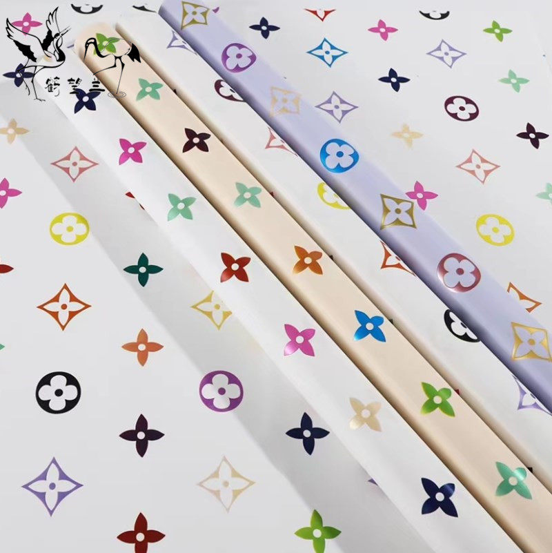 Hewanang Orchid Flower Packaging Material Euea Paper New Colorful Four Pellat Flower Bouquet Paper