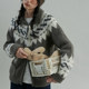 One Side Two Episode Soft Mist Hazy Velvet Ferris Wheel Fair Isle Alpaca Rabbit Jacquard Lapel Cardigan