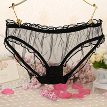 Sexy gauze womens sexy see-through underwear transparent lingerie thong T pants real-life teasing night fire supplies