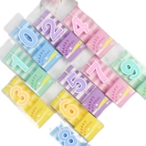Candy Color Candle Box установлена ​​трехмерные цифровые свечи Декоративные детские старые свечи детской вечеринки